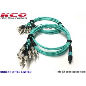 China Elite MPO 16core FC/UPC Optical Fiber Patch Cord OM4 50/125 Aqua LSZH 16 Fiber supplier