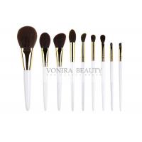 China Essential Dazzling Synthetic Makeup Brush Pearl White Handle Brushes on sale