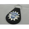 3D BUNDESPOLIZEI Leather Keychain, Customized Keychains with Zinc Alloy Enamel