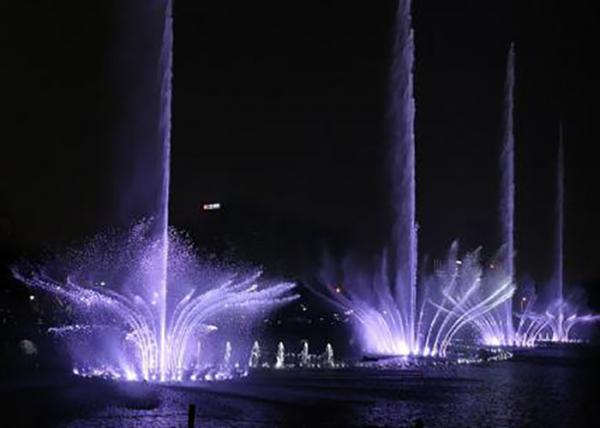 Contemporary Park Water Fountain , Colorful Musical Dancing Fountain Project