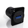 China 90 Degree Black Shell Audio Video Connectors 9 Pin Shielded RJ45 Female Straight XLR Socket for Data Cable & USB Connector wholesale