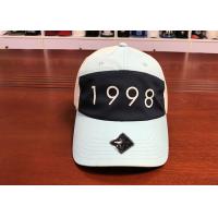 China OEM Baseball Dad Hats Black And White Soft Printing 1998 Logo Weaving Plastic Buckle on sale