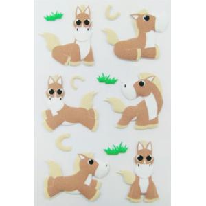 China Personalized Farm Animal Stickers , Promo Horse Shape Small 3d Stickers supplier