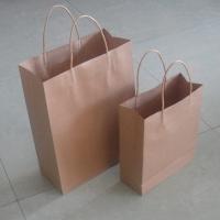 China Multi Handle Brown Paper Packaging Bag Eco-friendly With Middle Size on sale