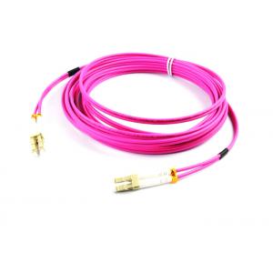 OM4 Fiber Optic Patch Cord 50 / 125 LSZH Jacket 3.0mm Purple For Test Equipment