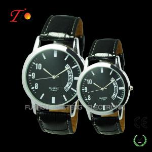 New latest and cheap watch with PU leather couple watches for promotion
