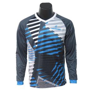 2020 V Neck Men'S Long Sleeve MTB Jersey / Road Cycling Clothing 100% Polyester