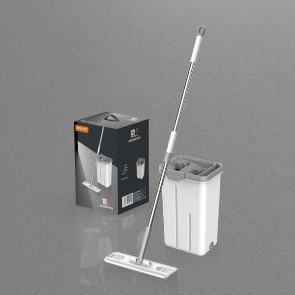 Microfiber Self Cleaning Flat Squeeze Mop And Bucket Set Lazy Scraping Dust 360