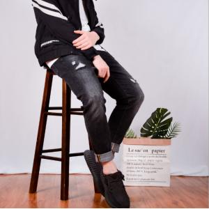 ODM OEM Korean Version Autumn Winter Men Pants Casual Straight Mid Waist Jeans