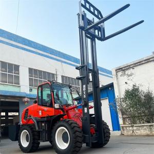 Outdoor 5 Ton Rough Terrain Diesel Forklift Truck With Seated Operator