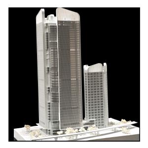 China Maqueta arquitectónica de rascacielos gemelos, modelo urbano integrado, arquitectura wholesale