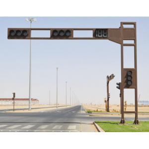 China Steel Double Post Sign Support System Traffic Signal Poles supplier