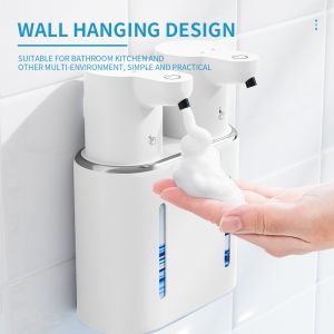 China Portable Automatic Foaming Soap Dispenser 400MLX2 Capacity Sensor Soap Dispenser Automatic Kitchen Liquid Soap Dispensers supplier