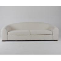 Luxury And Modern White Boucle Living Room Sofa With Wooden Legs