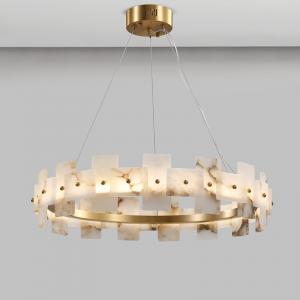 China H65 Brass Marble Effect High End Pendant Lights Soft And Hazy Light L950*W350 supplier