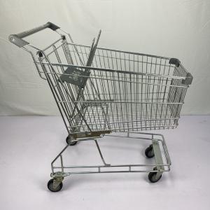 Australian Type Supermarket Shopping Trolley 125L Grocery Trolley Cart With PU Wheels