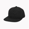 China Black Plastic Snap Buckle Flat Brim Snapback Hats One Size Fits All Structured Crown wholesale