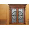 China Glass Lowes Wrought Iron Entry Doors And Glass Agon Filled 22*64 inch Size Durable wholesale