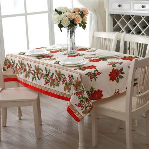 100% polyester minimatt home table cloth in Christmas pattern printed