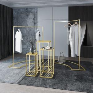 Gold Metal Display Fixture Clothing Modern Clothes Hanging Display Rack Stand