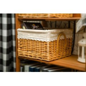 China wicker baskets willow storage baskets with mat square shape water cleaning with mat supplier