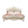 China Luxury Bed Sets Classic desgn of White painting Wooden Furniture withe Leather upholstered Headboards of Villa interior wholesale