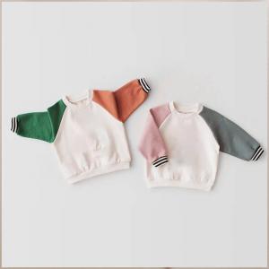 China Toddler Fleece Lined Color Block Sweatshirt 280gsm 16T With 100% Cotton Fleece Fabric supplier