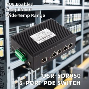 China USR-SDR050 10/100Mb POE インダストリアル マネージド イーサネット スイッチ 5 ポート L3 ネットワーク管理 SFP 通信用ファイバーポート wholesale