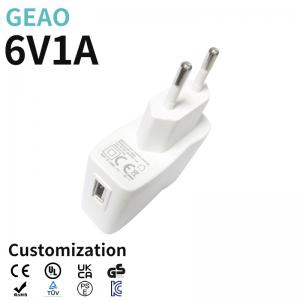 China OEM / ODM 6V 1A Eu USB Wall Charger Portable For Smartphones supplier