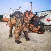 China Custom Realistic Adult Triceratops Dinosaur Costume For Two Performers on sale