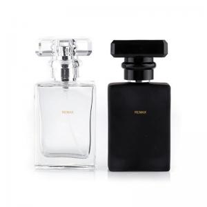 Matte Black Glass Bottle 50ml With Gold Spray Head For Fragrance