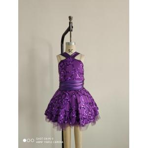Kids Dance Tights Exotic Dancewear Purple Color For Party