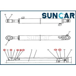 China Jogos da substituição do exemplo de Kit Model CX47 do selo do cilindro do braço da máquina escavadora PY01V00034R300 supplier