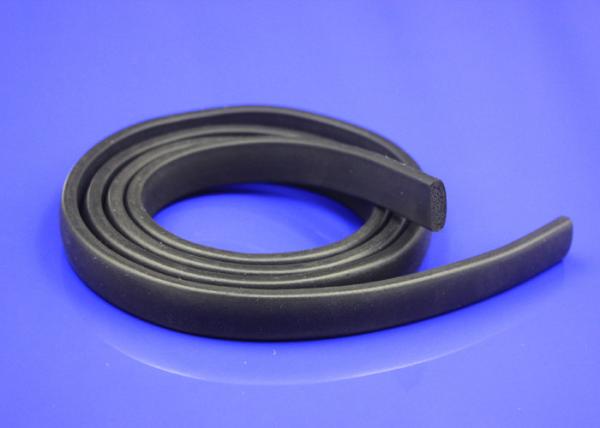 Square Silicone Door Foam Seal Strips , Shear Bonding Extruded Rubber Strips