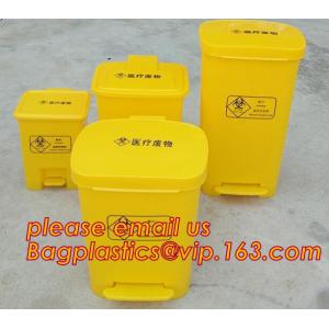 HDPE garbage bin with wheels and lid plastic trash bin, Kitchen accessories Double-bucket pull out garbage trash bin