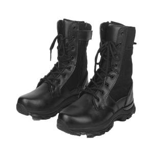 China Tactical outdoor gear Genuine Leather Tactical Black Boots 8 Height Army Waterproof Boots supplier