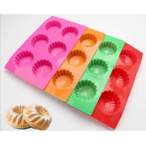 Colorful Silicone Kitchenware Products , Biscuit Cake Flower Silicone Mold