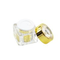 China Reusable Cosmetic Packaging Container 10g Gold Eye Cream Acrylic Plastic Jar Material on sale