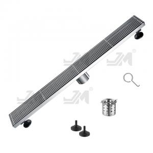 24 Inches Linear Shower Floor Drain With Removable Bars Pattern Grate