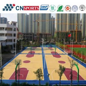 Non Toxic Spu Wooden Texture Basketball Court Flooring For Outdoor And Indoor