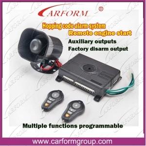 China 5 Auxiliary Outputs Auto Alarms Systems Hopping Code Engine Start Car Alarm CF880E supplier