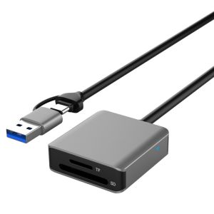China USB 3.0 And USB Type C OTG Card Reader With 20CM USB A Extension Cable on sale