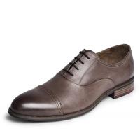 China Round Toe Fashion Men Dress Shoes , Lace Up OEM Dark Brown Oxford Shoes on sale