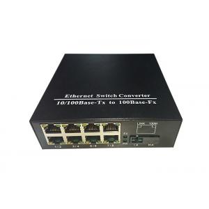 China 8 Ethernet Fiber Optic Media Converter Simplex SC Port Black Color supplier
