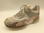 Ladies Pink Python Print Shoes , Comfortable Leather Tennis Shoes