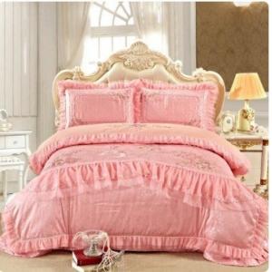 10-Piece Luxury Wedding Bedding Set with 200TC Woven Cotton Fabric Bed Sheet and Cover