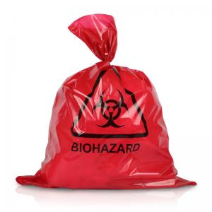 China Custom Autoclave ISO9001 Red Medical Waste Bags 65MIC LDPE HDPE supplier