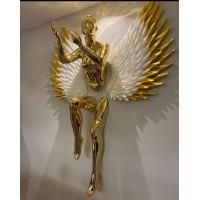 China Large Art Weather-Tough Metal Wall Art Sculpture Decoration Stainless Steel Angel on sale