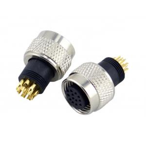China brass gold plated ip67 ip68 waterproof M12 Panel mount circular 8 pin connector for automation industry supplier
