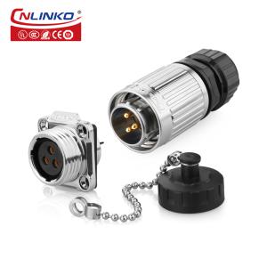 China 110V electrical Plug Socket Waterproof Connector Power Cord 3 Pin Metal Screw Connector wholesale